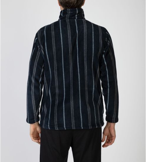 Veste polaire homme bleu marine à rayures verticales