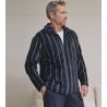 Veste polaire homme bleu marine à rayures verticales