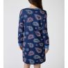 Liquette manches longues bleu marine imprimé fun et coloré