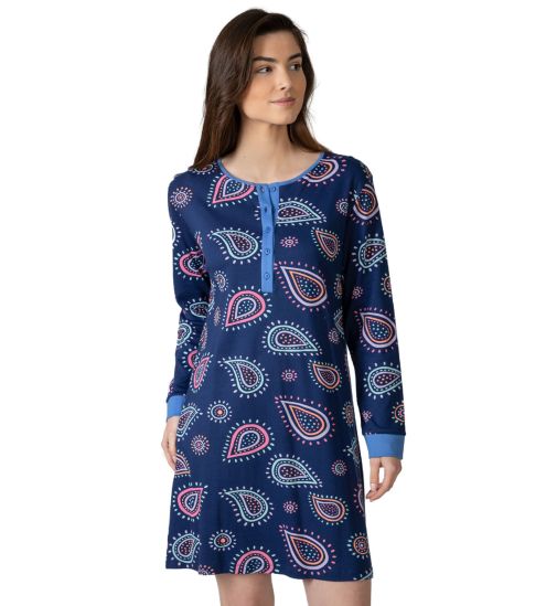 Liquette manches longues bleu marine imprimé fun et coloré