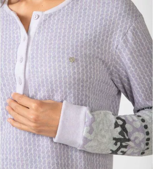 Liquette en polaire chaude Lilas à manches longues