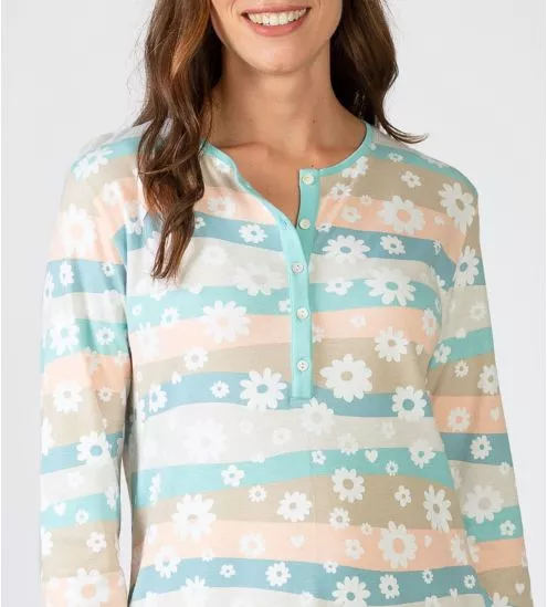 Liquette avec poches imprimé coloré et motifs de fleurs