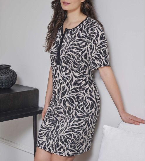 Liquette manches courtes imprimé noir et blanc