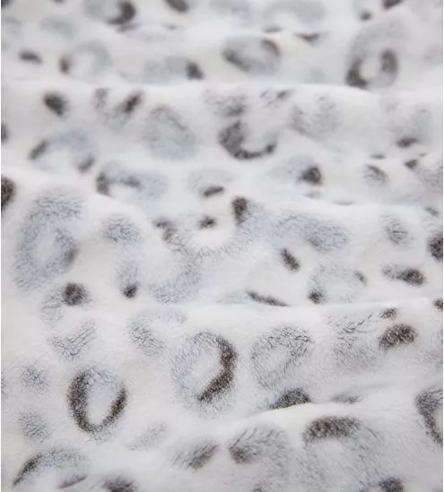 Plaid doux imprimé léopard gris