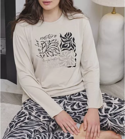 Beige Viskose-Frau-Pyjamas...