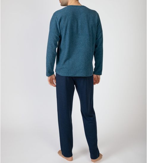 Pyjama chaud en polaire pour homme imprimé caque de musique