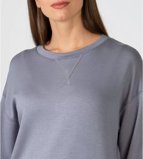 Pull gris épaules tombantes Mix & Match gris