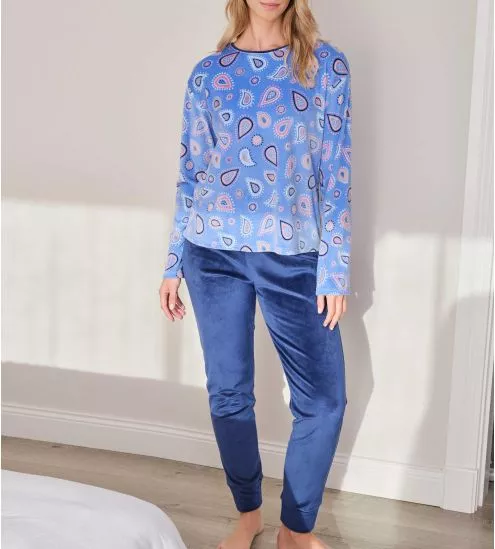 Blue velvet pajamas for...