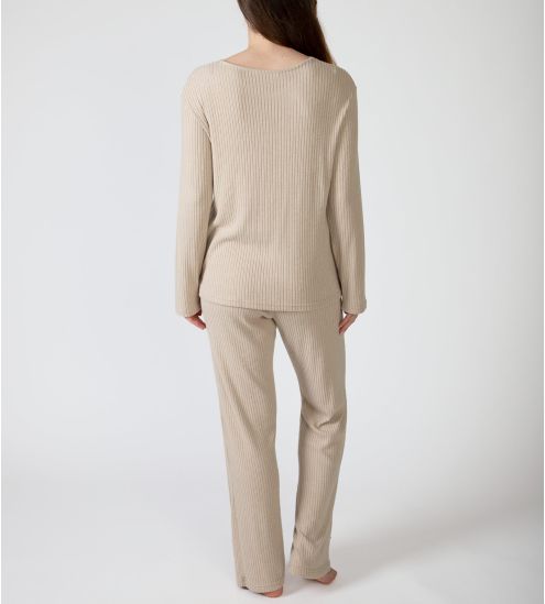 Ensemble de pyjama doux en velours côtelé beige