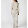 Pyjama imprimé léopard pour femme à manches longues