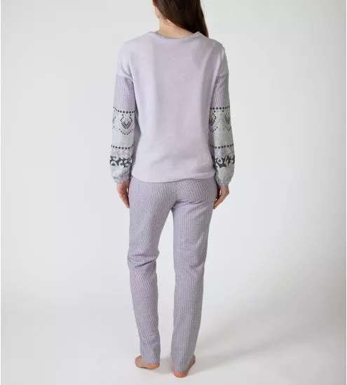 Pyjama polaire très doux pour l'hiver Lilas