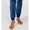 Pyjama en velours bleu pour femme imprimé coloré