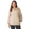 Veste molletonnée beige à capuche et fermeture éclair