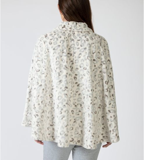 Poncho pilou imprimé léopard gris