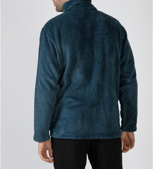 Veste pilou zippée pour homme bleu