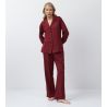 Pyjama chemise bordeaux en modal pour femme 