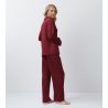 Pyjama chemise bordeaux en modal pour femme 