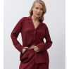 Pyjama chemise bordeaux en modal pour femme 