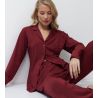 Pyjama chemise bordeaux en modal pour femme 