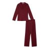 Pyjama chemise bordeaux en modal pour femme 