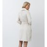 Peignoir doux femme en pilou uni beige rose