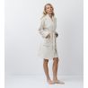 Peignoir doux femme en pilou uni beige rose