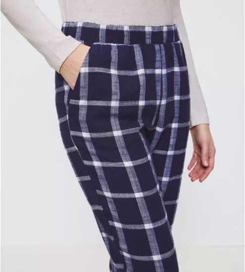 Pantalon à carreaux gris en coton Mix & Match