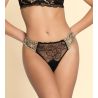 Tanga noir et doré Sublime en Or Noir Éclat