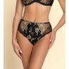 Culotte haute en dentelle noire et broderie dorée Sublime en Or Noir Éclat