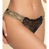 Slip Séduction en dentelle noir et broderie dorée Sublime en Or Noir Éclat