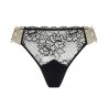Slip Séduction en dentelle noir et broderie dorée Sublime en Or Noir Éclat