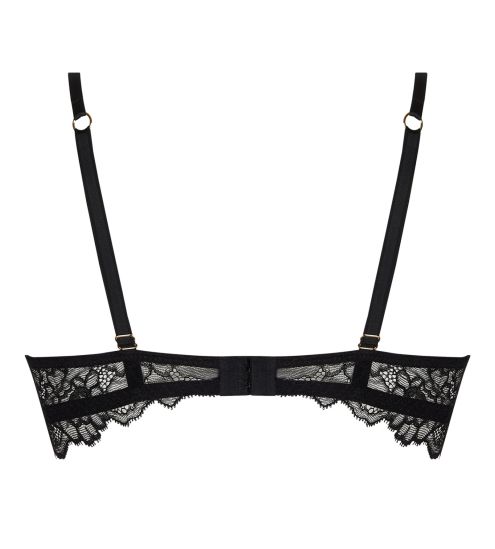 Soutien gorge corbeille en dentelle noire et broderie dorée Sublime en Or Noir Éclat