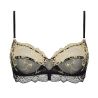 Soutien gorge corbeille en dentelle noire et broderie dorée Sublime en Or Noir Éclat