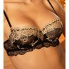 Soutien gorge corbeille en dentelle noire et broderie dorée Sublime en Or Noir Éclat