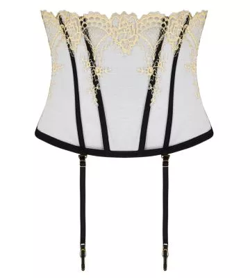 Galbe taille noir avec broderie dorée Sublime en Or Noir Éclat