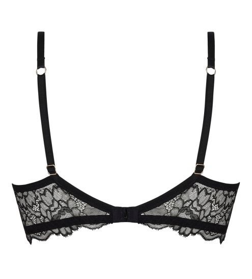 Soutien gorge emboîtant à armatures en dentelle noire et broderie dorée Sublime en Or Noir Éclat