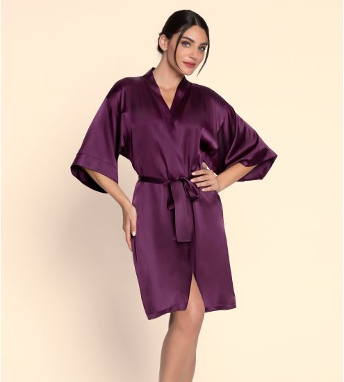 Déshabillé en soie violet Élégance Artist Orchidée