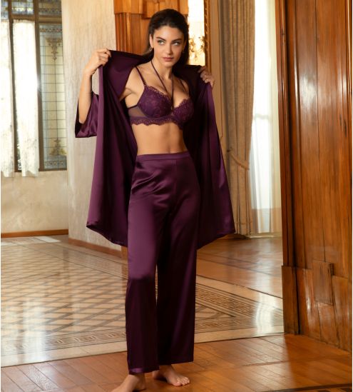 Déshabillé en soie violet Élégance Artist Orchidée