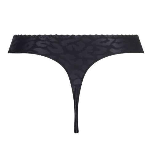 String noir imprimé léopard Sensualité Fauve