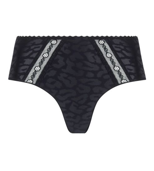 Shorty noir imprimé léopard brillant Sensualité Fauve