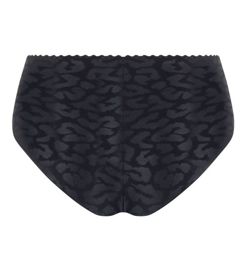 Shorty noir imprimé léopard brillant Sensualité Fauve