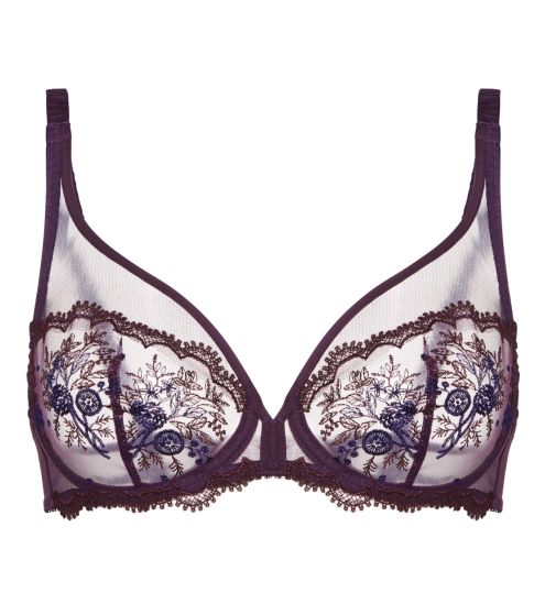 Soutien gorge violet plongeant armatures Intrigue Figue