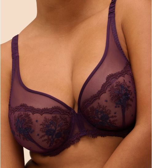 Soutien gorge violet plongeant armatures Intrigue Figue