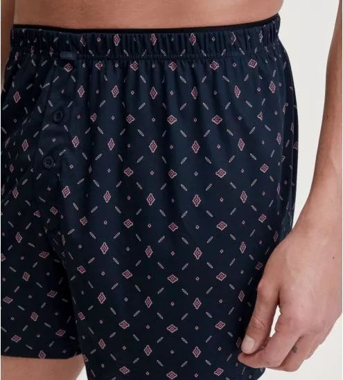 Caleçon flottant en coton imprimé Selected Cotton Dark Sapphire