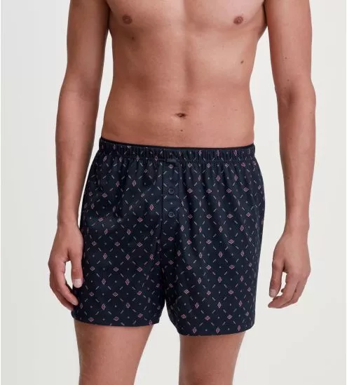 Caleçon flottant en coton imprimé Selected Cotton Dark Sapphire