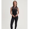 Top sans manches noir en laine et soie avec dentelle Silky Wool Glam