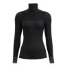 Pull fin col roulé en laine et soie avec dentelle Silky Wool Glam noir