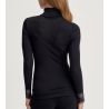 Pull fin col roulé en laine et soie avec dentelle Silky Wool Glam noir