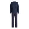Pyjama long en coton pour homme col boutons Relax Comfy 4 Dark Sapphire