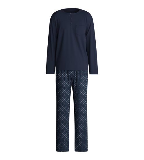 Pyjama long homme col boutonné Relax Selected 4 Dark Sapphire